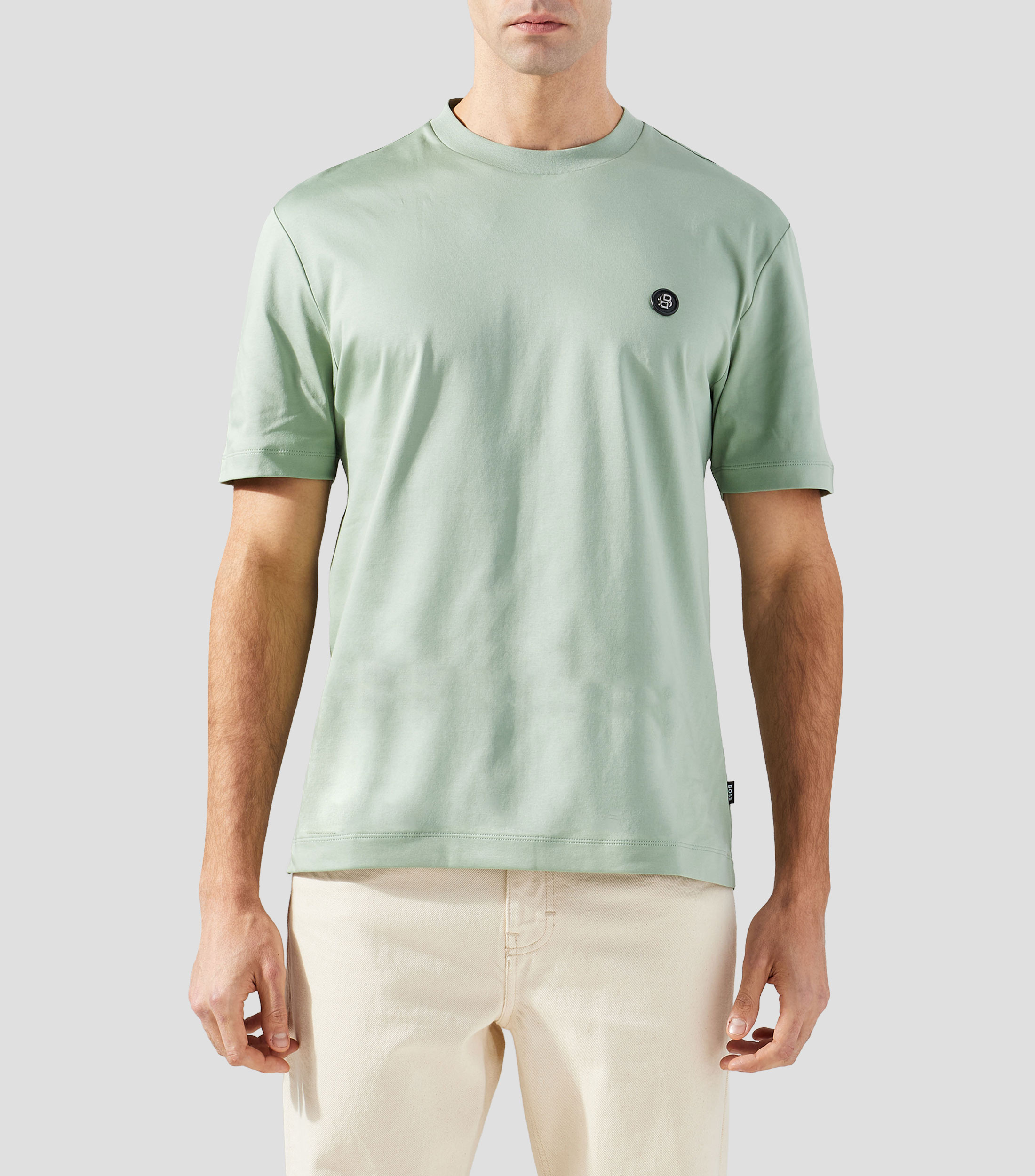 Playera de algodón mercerizado con monograma Double B Hombre